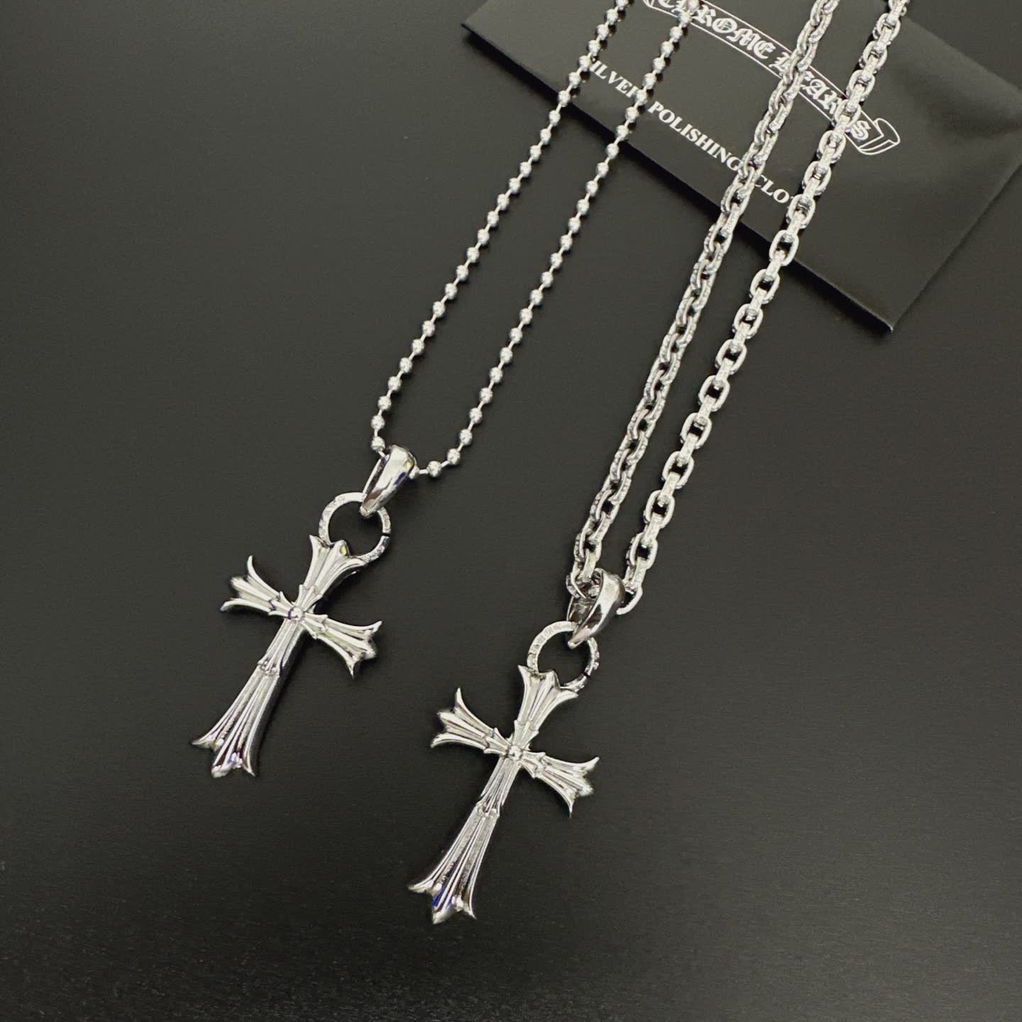 Chrome Hearts Silver Cross Pendant Necklace